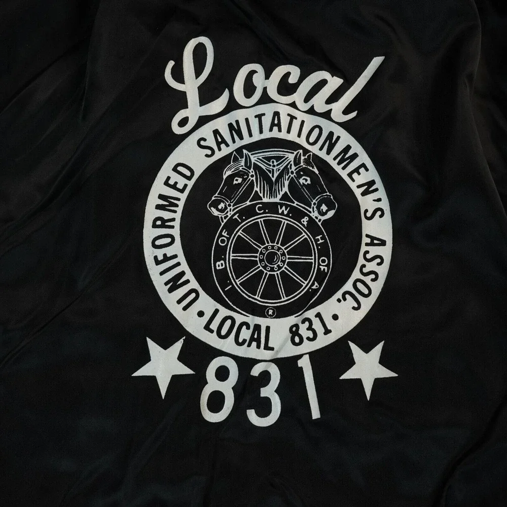 Vtg Birdie Teamsters Jacket Men XXL Black Satin Teamsters Union 831 NYC New York